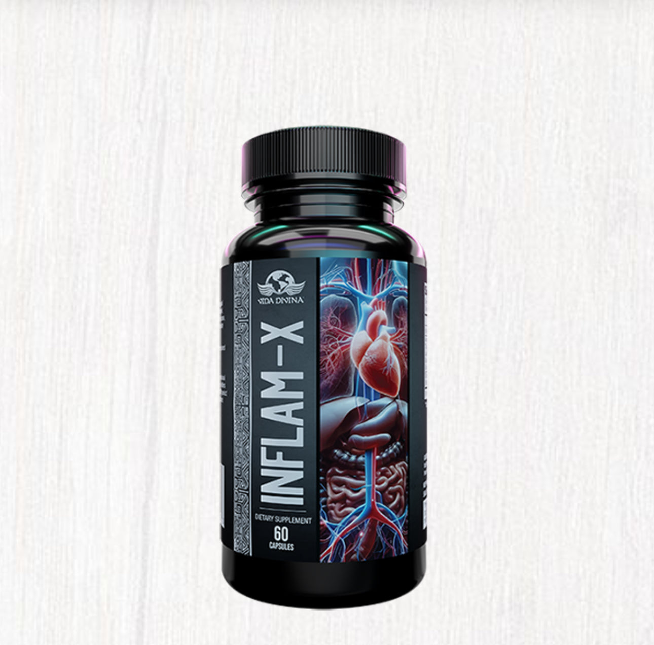 Inflam-X Vida Divina – Suplemento Herbal con Cúrcuma y Jengibre | 60 Cápsulas
